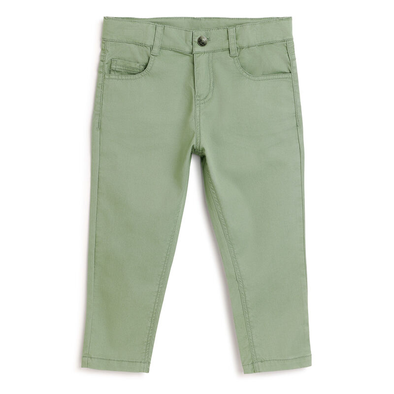 Boys Medium Green Solid Trouser image number 0